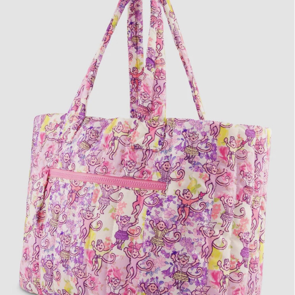 NWT Roller Rabbit x LoveShackFancy Preppy Patchwork Quilted Tote in Lilac Blush